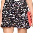 Parker Zulma Mini Dress Confetti Pattern AOP Mesh Cut Out Halter Red Black sz L Photo 2