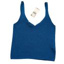 Mango NWT  Kling Metallic Knit Tank Size XS Electric Blue Stretchy Glam Sexy NEW Photo 7