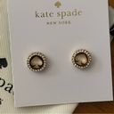 Kate Spade Gold Plated Earrings Cubic Zirconia Retail $49 New With Card Dust Bag Photo 3