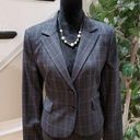 EXPRESS  Design Studio Women Gray Plaid Single Breasted Two Button Blazer Size 10 Photo 0