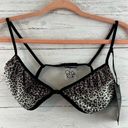 Chaser  Leopard Print Sheer Triangle Bralette Size M Photo 0