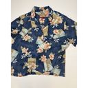 Caribbean Joe  Blue Pink Hawaiian Floral Print Button Down Shirt Sz 2X Photo 5