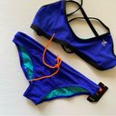 Tyr. Blue Crossfit Bikini size Medium Top/Large Bottom Photo 7