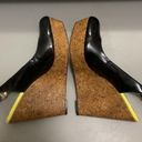 Sam Edelman  size 9 1/2M black patent‎ on cork wedges New condition Photo 3