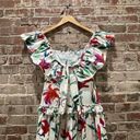 Scarlett LA DOUBLEJ Floral Flutter Sleeve  Tiered Ruffle Maxi Dress Medium Photo 10