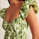 Abercrombie & Fitch  Ruffle Sleeve Poplin Midaxi Dress Green Floral Small New Photo 4