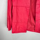 Lafayette 148  Women Ritchie Jacket Small Coral Red Open Front Leather Collarless Photo 4