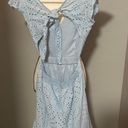 Jessica Simpson Baby Blue Eyelet Ruffle Hem Midi Dress Size Small Photo 1