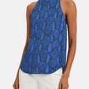 ALC Frank 💕ALC💕 Anise Snakeskin Print Crepe Tank Top Blue 2 NWT Photo 0