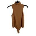 n:philanthropy  Ribbed Sleeveless Mock Neck Bodysuit New Size Small Tan Photo 1