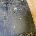 Banana Republic Distressed Denim Skirt With Bling Size 10 Photo 3