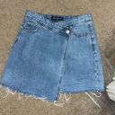 Aeropostale High Rise Wrap Denim Mini Skirt Photo 2