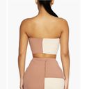 Naked Wardrobe NWOT  Cream & Brown Square Two Tone Ribbed Tube Top Photo 1