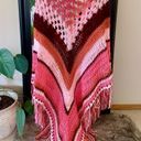 Pink Full Length Crochet Wrap/Shawl With Fringe Size undefined Photo 1