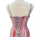 Angie Boho Multicolored Multi Print Floral Patch Style Smocked Maxi Sundress M Photo 6
