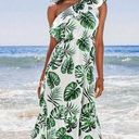 Cupshe  Tropical One Shoulder Cotton Ruffle Leaf Print Midi Coverup Dress XS Photo 0