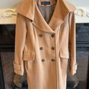 Anne Klein AK  Wool Pea Coat Camel Winter Long Womens Small Classic Photo 5