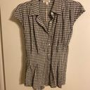 Max Studio  short sleeve, gingham, button-down top with waist bowtie large Photo 0