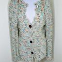 BCBGMAXAZRIA Cardigan Sweater XL Confetti Knit V-Neck Lettuce Trim Y2K Womens Photo 0