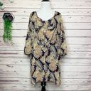 Umgee  Boho Paisley Print Big Bow Tunic Dress Size Large Photo 10