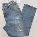 Good American New  Good Classic Distressed Straight Leg Jeans Indigo046 Photo 14