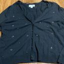 Elle Woman’s xl black bling rhinestone cardigan holiday dressy button up  Photo 5