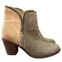 joe's jeans Joe’s Jeans Leather Suede Two Tone Taupe Tan Ankle Boots Size 10 Photo 0