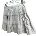 J.Crew  Skirt Womens 0 Light Gray Sateen Tiered Pleated A Line Gateau Side Zip Photo 1