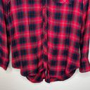 BeachLunchLounge red plaid flannel t-shirt dress size XS Photo 3