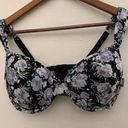 Vince Camuto  Purple Black Floral Padded Bra Size 40D Photo 2