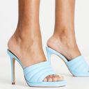 ALDO  Gennia platform mule 4.5” heeled sandals in bright blue leather size 6.5 Photo 0