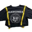 Iamkoko.la  - Reworked Cropped Ramones Tee in Faded Black & Yellow Photo 0