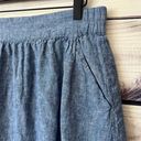 The Loft  Outlet Blue Linen Cotton Blend A-Line Skirt Photo 4