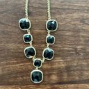 Monet Signed  Beautiful Black Acrylic Bead Gold Tone Statement Necklace Photo 2