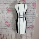 Calvin Klein  nwot sleeveless white sheath dress with black trim and piping Photo 5