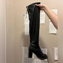 SheIn Black Over the Knee Boots with Back Zipper and Chunky Heel Photo 6