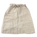 New York & Co. women's size 10 linen blend cream colored midi skirt Photo 0