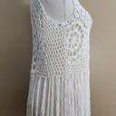 Full Tilt Ivory Knit Fringe Top, Women's Small Photo 7