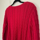 st. john's bay St. John’s Bay Cable Knit Sweater Red V-neck Cotton Blend Women’s Size XL Photo 10