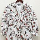 INC  International Concepts White Floral Eyelet Puff Sleeves Shirt Dress Size 14 Photo 6