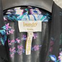 Laundry by Shelli Segal  Women's Ruffle Floral Blouse - Size 8 - Sheer Stripe Top Photo 4