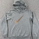 Nike  Hoodie Large Grey Scuba Sweatshirt Rose Gold Swoosh Logo Pocket Womens Photo 0