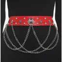 Hot Topic Red Faux Leather Chain Belt Photo 0