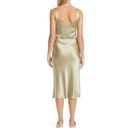 Vince  Crinkle Satin Sleeveless Fitted Midi Slip Dress Gold Womens Size 10 Photo 2