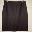 New York & Co. Size Medium Black & Red Pinstripe Pencil Skirt Slit Stretch Photo 1