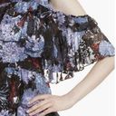 Alice + Olivia  Size 10 Nichola Black Blue Red Cold Shoulder Ruffled Floral Dress Photo 1