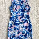 Betsey Johnson Floral Sleeveless Cut Out Back Dress Size 8 M Pink Blue Y2K Roses Photo 0