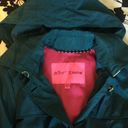 Betsey Johnson Teal Green 2-in-1 Convertible Zip Anorak Peplum Raincoat Hooded Jacket $200 EUC M Photo 5