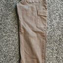 Ultra High Waist Dad Cargo Jeans Tan Size 28 Photo 3