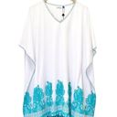 NWT Cabana Life St Pete Embroidered SPF Cover Up White Turquoise Tassel Size S/M Size M Photo 1